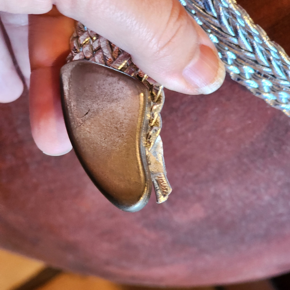 Silver Braided Belt 1 Inch Wide 43" - Picture 4 of 6